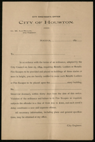 Ordinance to provide for standpipes and fire escapes on buildings