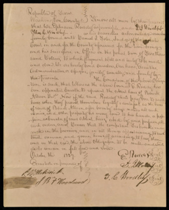 Surety bond for Ephraim Roddy