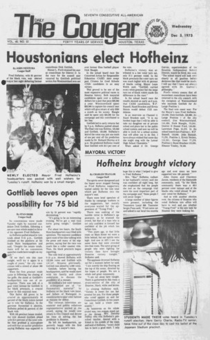 The Daily Cougar. Vol. 40, No. 52, December 5, 1973.