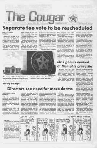 The Daily Cougar. Vol. 44, No. 2, August 30, 1977.