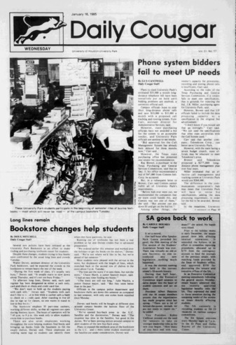 The Daily Cougar. Vol. 51, No. 57, January 16, 1985.