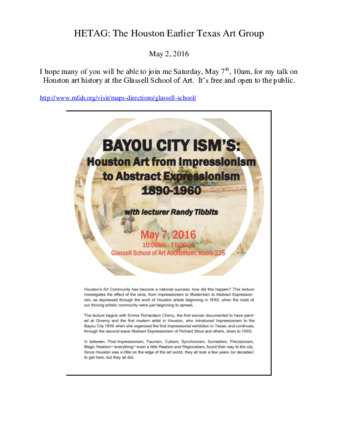 HETAG: The Houston Earlier Texas Art Group Newsletter, No. 3, May 2016