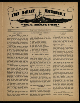 The Blue Bonnet, Vol. 2, No. 2, January 12, 1935