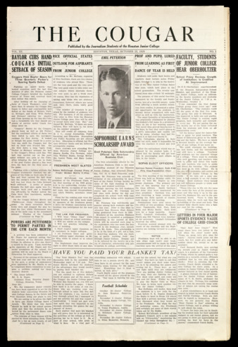 The Cougar, Vol. 3, No. 1, October 23, 1929
