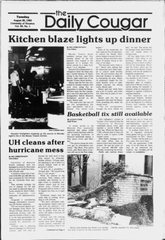 The Daily Cougar. Vol. 50, No. 1, August 30, 1983.
