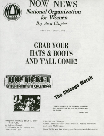 NOW News Bay Area Chapter, Vol. 8, No. 7, July 1980