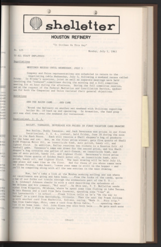 Shelletter, No. 125, July 1, 1963