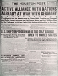 Houston Post, Vol. 31, No. 364, April 3, 1917, front page