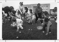 Children participating in an Easter Egg hunt