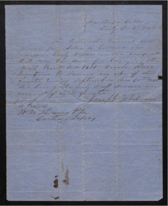 Request of the Postmaster General to pay John B. Turner $86.51