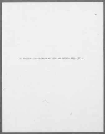 Houston Contemporary Artists and Models Ball project proposal and other documents