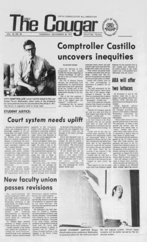 The Daily Cougar. Vol. 39, No. 48, November 30, 1972.