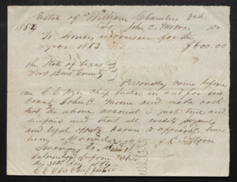 Judgment regarding the estate of William Chambers and the debt of John C. Moore