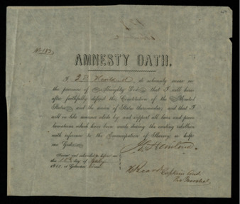 Texas Civil War "Amnesty Oath"