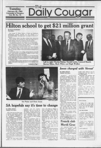 The Daily Cougar. Vol. 49, No. 75, February 22, 1983.
