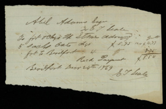 Receipt for payment from Abel Adams to E. J. Seale