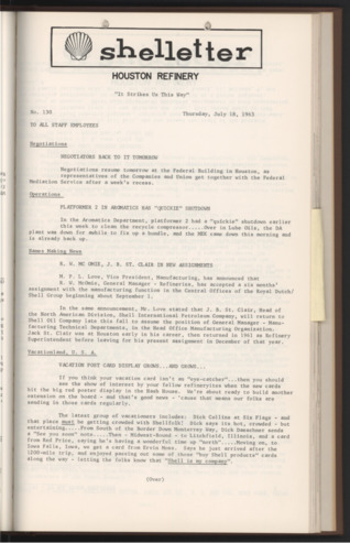 Shelletter, No. 130, July 18, 1963