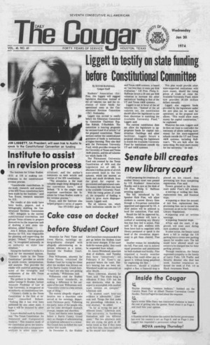 The Daily Cougar. Vol. 40, No. 65, January 30, 1974.