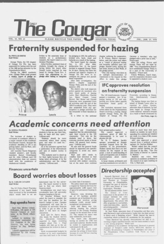 The Daily Cougar. Vol. 44, No. 65, January 27, 1978.