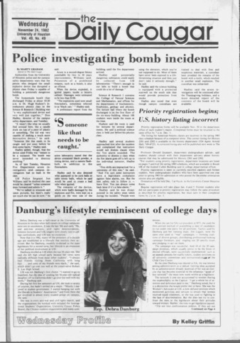 The Daily Cougar. Vol. 49, No. 49, November 24, 1982.