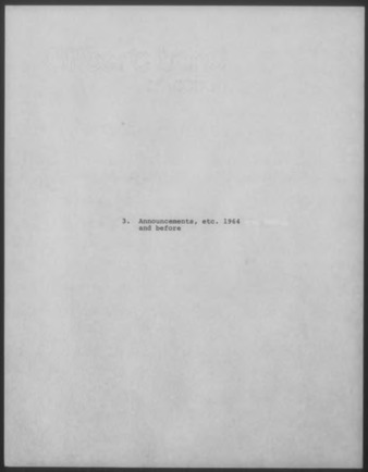 Mary Myart Malott Announcements, Clippings, Catalogues, 1964 and before