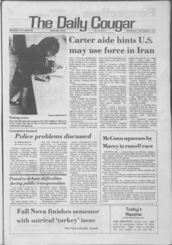 The Daily Cougar. Vol. 46, No. 62, November 21, 1979.