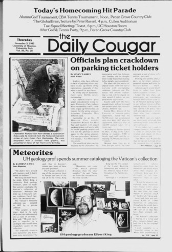 The Daily Cougar. Vol. 50, No. 38, November 3, 1983.