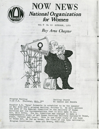 NOW News Bay Area Chapter, Vol. 8, No. 10, October 1980