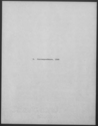 Mary Myart Malott Correspondence, 1968