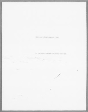 Cecille Crow Miscellaneous Printed Matter