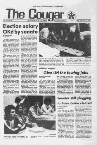 The Daily Cougar. Vol. [43], No. 87, March 15, 1977.