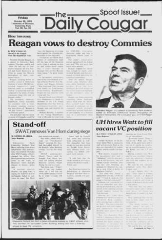 The Daily Cougar. Vol. 50, No. 35, October 28, 1983.