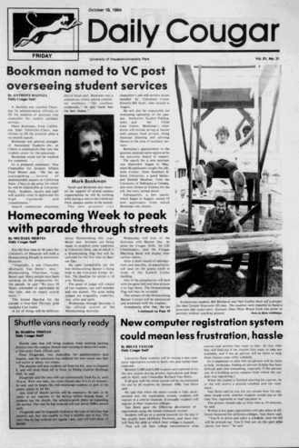 The Daily Cougar. Vol. 51, No. 31, October 19, 1984.