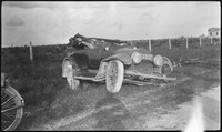 Front view of a wrecked car
