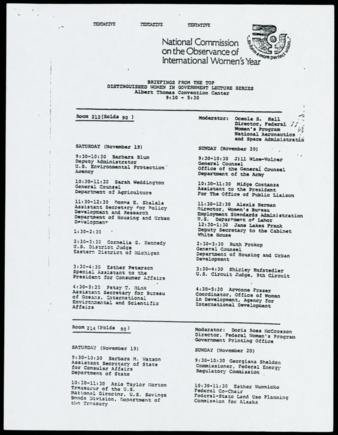 Briefings from the Top, Distinguished Women in Government Lecture Series