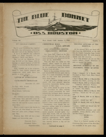 The Blue Bonnet, Vol. 3, No. 1, January 5, 1936