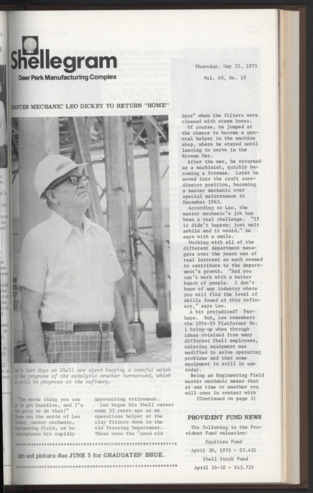 Shellegram, Vol. 40, No. [20], May 22, 1975