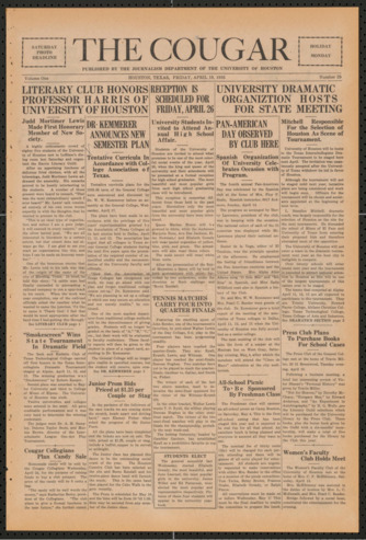 The Cougar, Vol. 1, No. 25, April 19, 1935