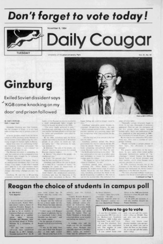 The Daily Cougar. Vol. 51, No. 40, November 6, 1984.