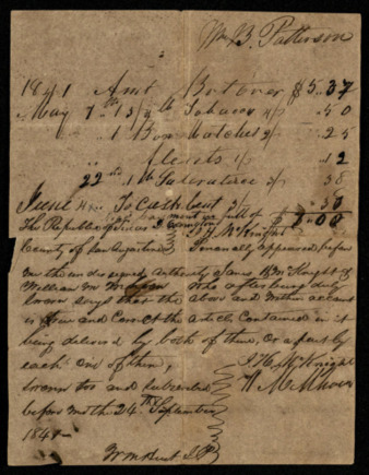 Bill from J. H. McKnight to W. B. Patterson