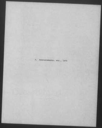 Mary Myart Malott Announcements, Clippings, Catalogues, 1973