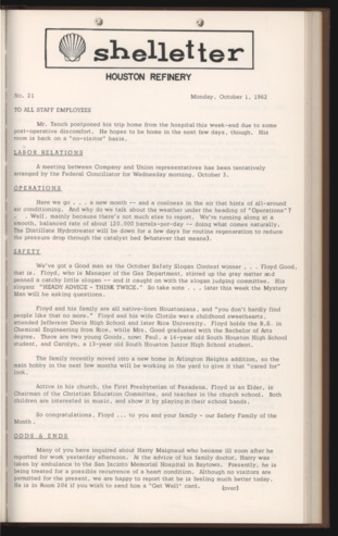 Shelletter, No. 21, October 1, 1962