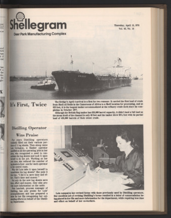 Shellegram, Vol. 43, No. 15, April 13, 1978