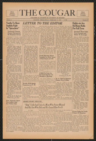 The Cougar, Vol. 5, No. 17, February 17, 1939