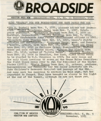Broadside-Herizons Coalition, November 1981