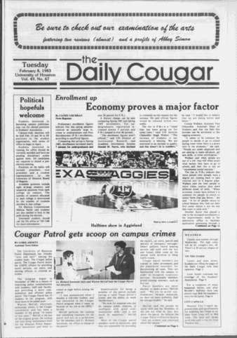 The Daily Cougar. Vol. 49, No. 67, February 8, 1983.