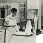 A man folding napkins