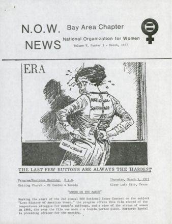 NOW News Bay Area Chapter, Vol. 5, No. 3, March 1977