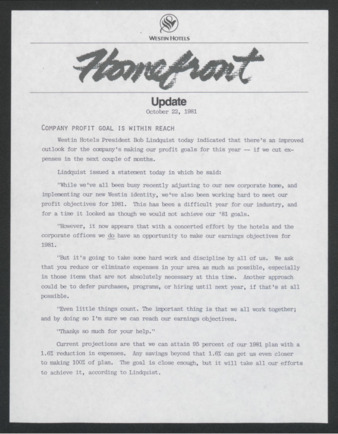 Homefront, October 22, 1981, Update