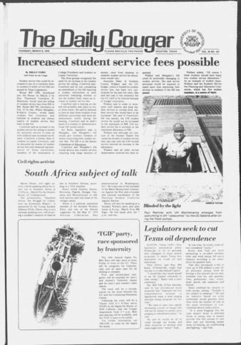 The Daily Cougar. Vol. 45, No. 107, March 8, 1979.